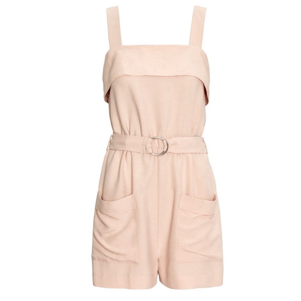 H&M Women's Fashion Romper Summer Beige Sleeveless Size 8